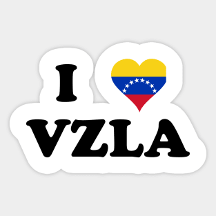 I Love VZLA - Camiseta Bandera Corazon Venezuela Sticker